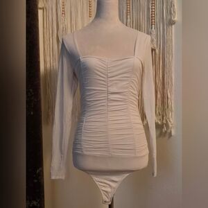 Abercrombie & Fitch Long Sleeve Mesh Bodysuit